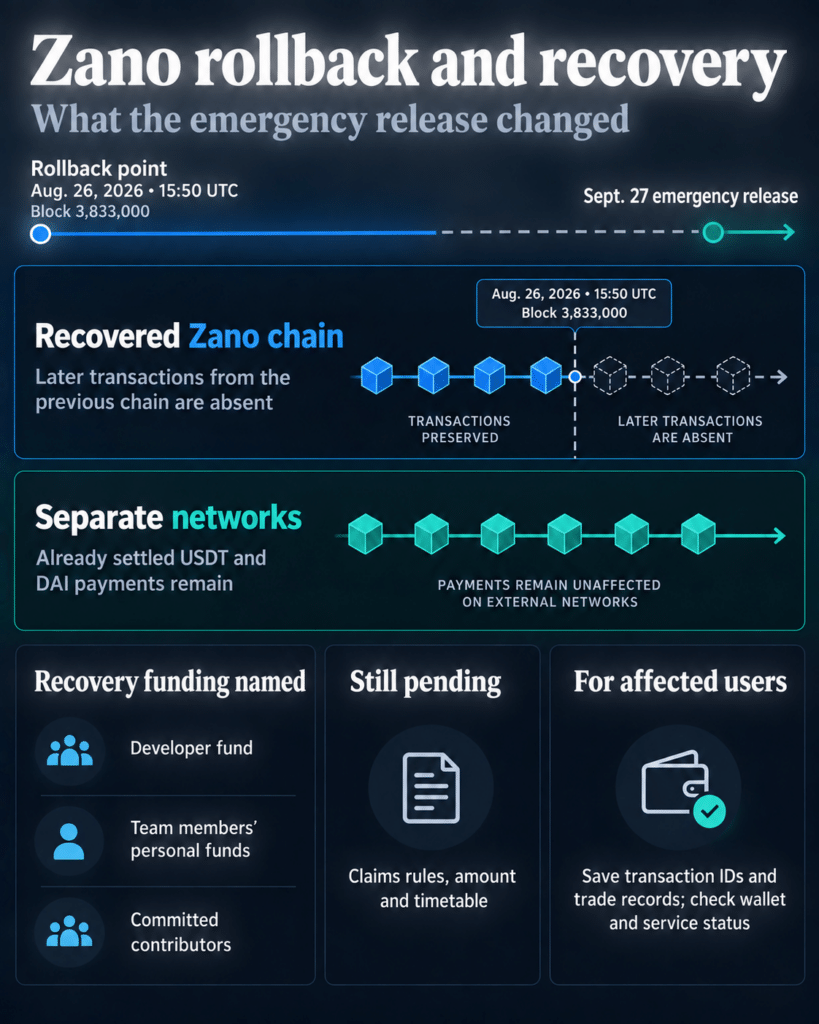 Zano rolls back a month of transactions as team plans to use personal funds for recovery