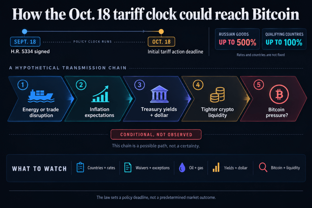 Bitcoin faces an October 18 test as Trump prepares new Russia tariffs